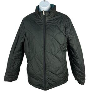 Faded Glory Womens Reversible Quilted Jacket Size M Black & Teal Lightweight